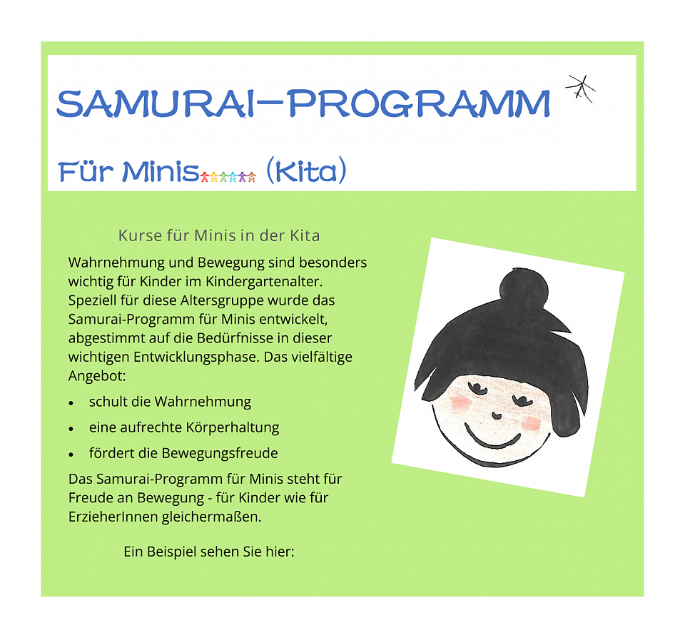 Samurai-Programm für Minis Kindertagesstätte.